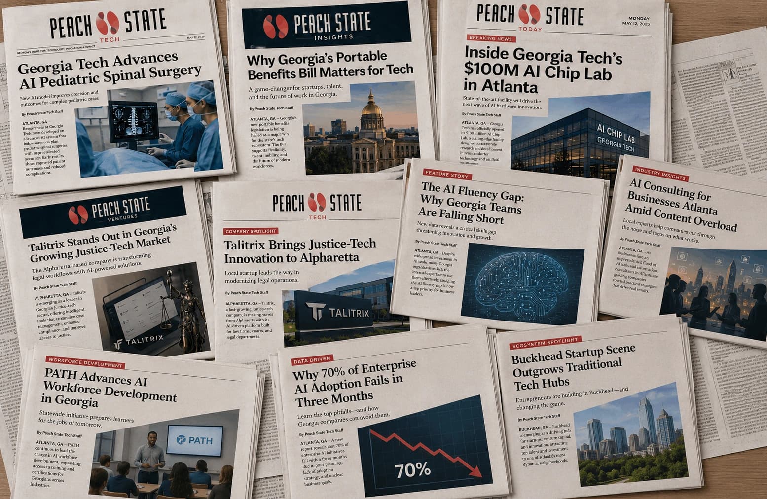 Peach State Articles in news paper form