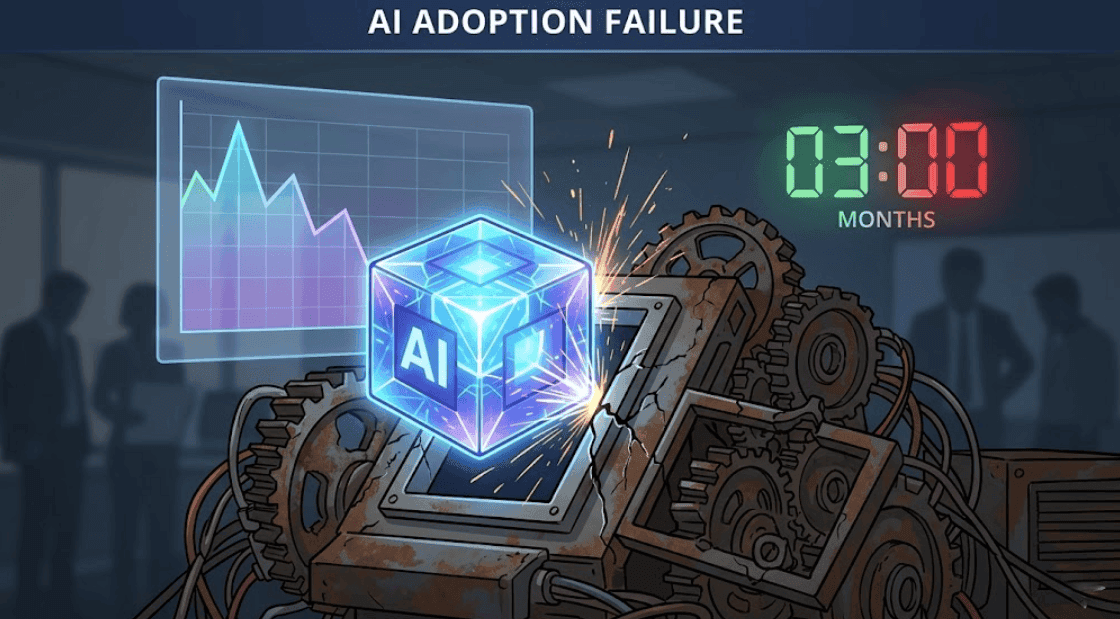 Cover image for Why 70% of Enterprise AI Adoption Fails in Three Months